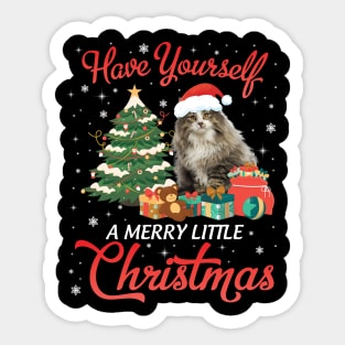 Norwegian Forest Cat Have Yourself A Merry Little Christmas Merry Xmas Noel Day Cat Mom Dad Sticker